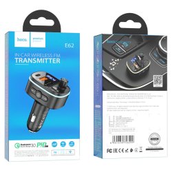 HOCO 20W Bluetooth FM Transmitter & Car Charger (USB-C + Dual USB-A)